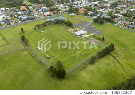 Drone photograph of the Towradgi Sports Field in East Corrimal 136832307