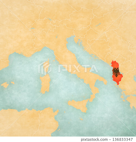 Map of Italian Peninsula - Albania 136833347