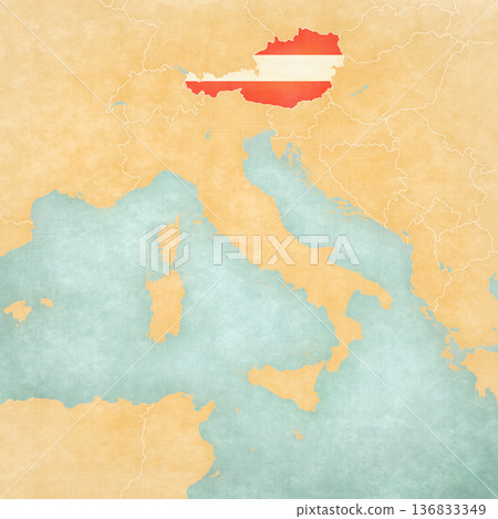 Map of Italian Peninsula - Austria Map of Italian Peninsula - Austria 136833349
