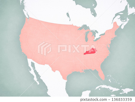 Map of United States of America - Kentucky 136833359