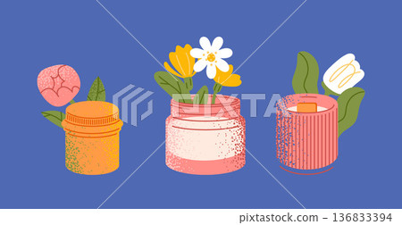 Floral Candle Jar Set 136833394