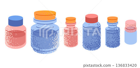 Glass Bottle And Jar Set Glass Bottle And Jar Set 136833420