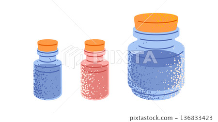 Three Glass Bottle Set 136833423