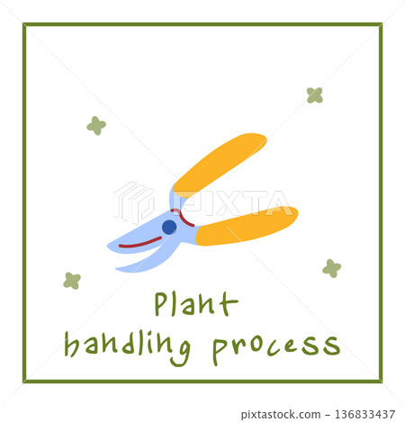Garden Pruner Flat Illustration 136833437