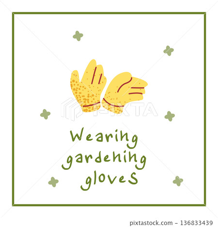 Gardening Gloves Flat Illustration Gardening Gloves Flat Illustration 136833439