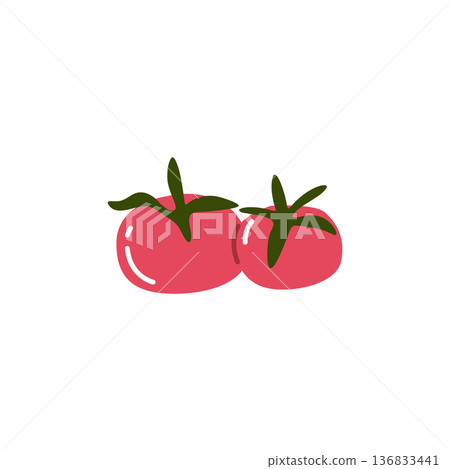 Ripe Tomatoes Flat Illustration Ripe Tomatoes Flat Illustration 136833441
