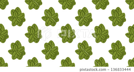 Mint Leaf Seamless Pattern Design 136833444