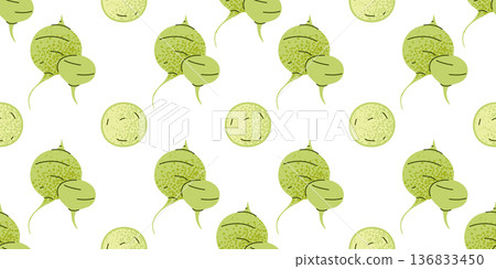 Green Radish Seamless Pattern Green Radish Seamless Pattern 136833450