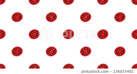 Tomato Slice Seamless Food Pattern Tomato Slice Seamless Food Pattern 136833481