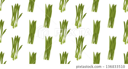 Green Onion Seamless Pattern Green Onion Seamless Pattern 136833510
