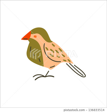 Stylized Flat Bird Illustration Stylized Flat Bird Illustration 136833514