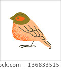 Textured Flat Bird Character 136833515