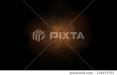 Realistic vector background of sandy smoke clouds and fine dust particles swirling in a desert storm. Realistic vector background of sandy smoke clouds and fine dust particles swirling in a desert storm. 136833701