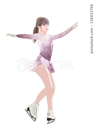 Women's figure skating illustration Women's figure skating illustration 136833768