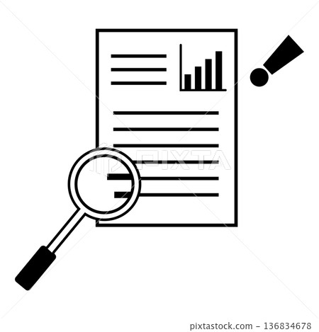 Pictogram of problem detection in document check Pictogram of problem detection in document check 136834678