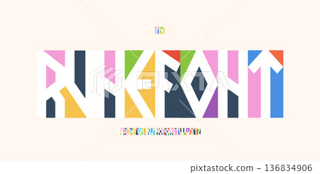 Scandinavian Font Logo Alphabet Color Shape Letter Set Norse Typography, Kid Medieval Typographic Design for Nordic Title, Viking Poster Headline, Symbol Logotype, Geometric Fonts. Vector Typeface Scandinavian Font Logo Alphabet Color Shape Letter Set Norse Typography, Kid Medieval Typographic Design for Nordic Title, Viking Poster Headline, Symbol Logotype, Geometric Fonts. Vector Typeface 136834906