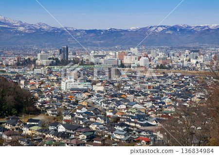 從花見山花道村看福島市 136834984