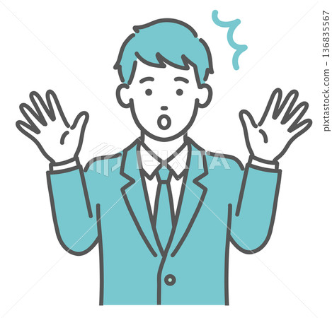 Illustration of a surprised and anxious teenage male (male student) (shocked, upper body) Illustration of a surprised and anxious teenage male (male student) (shocked, upper body) 136835567