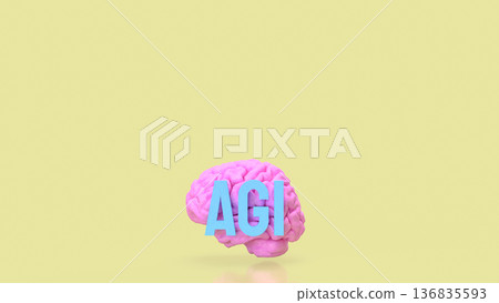 Artificial General Intelligence Brain Concept 3d render. Artificial General Intelligence Brain Concept 3d render. 136835593