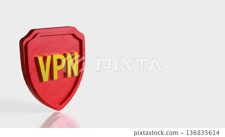 Secure VPN Protection Shield Cyber Security Concept 3d render. Secure VPN Protection Shield Cyber Security Concept 3d render. 136835614