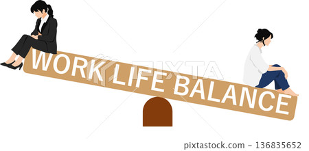 工作與生活平衡圖示 136835652