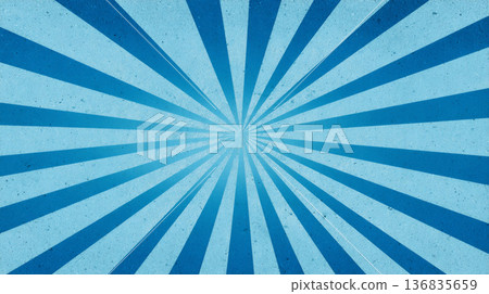 從中心向外擴散的藍色旭日背景（人工智慧生成）（復古風格） 136835659