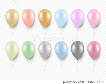 Vector 3d Realistic Pastel Colorful Balloon Icon Set, Isolated. Colorful Party Balloons, Isolated. Birthday Balloons Set. Helium Balloon for Celebration, Festive Decor, Event Design Vector 3d Realistic Pastel Colorful Balloon Icon Set, Isolated. Colorful Party Balloons, Isolated. Birthday Balloons Set. Helium Balloon for Celebration, Festive Decor, Event Design 136835718