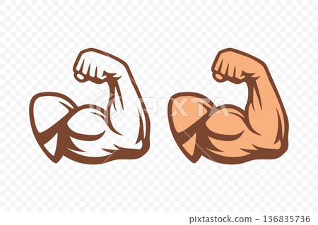 Cartoon Strength Arm Icon, Vector Illustration. Strength Muscle, Flexing Bicep Set. Fitness Gym Workout Symbol. Strong Power Bodybuilder Emblem, Isolated Outline and Filled Design Cartoon Strength Arm Icon, Vector Illustration. Strength Muscle, Flexing Bicep Set. Fitness Gym Workout Symbol. Strong Power Bodybuilder Emblem, Isolated Outline and Filled Design 136835736
