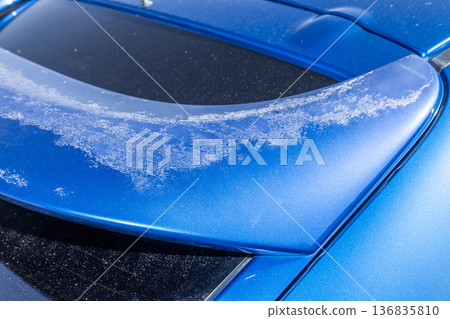 Rust and scratches on a car Rusty iron plate of an old car 136835810