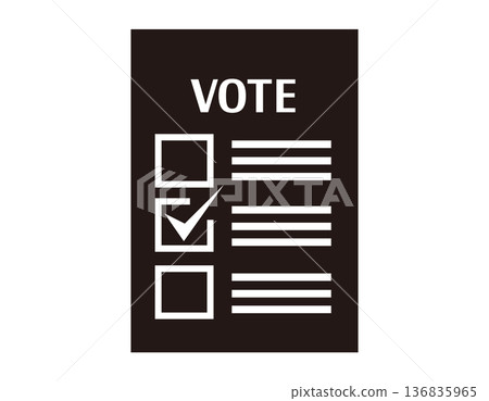 選票圖示插圖 選票圖示插圖 136835965