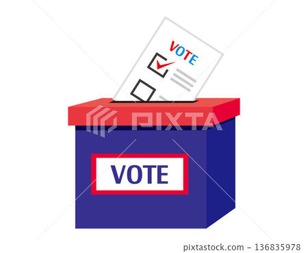 選票圖示插圖 136835978