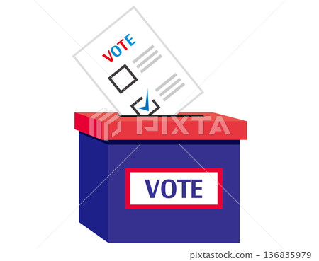 選票圖示插圖 136835979