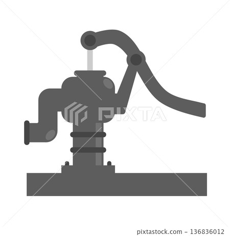 Illustration of a convenient well pump for pumping natural groundwater Illustration of a convenient well pump for pumping natural groundwater 136836012