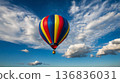 藍天和飛翔的熱氣球 136836031