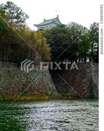 Nagoya Castle, a special historic site seen from the outer moat Nagoya Castle, a special historic site seen from the outer moat 136836081