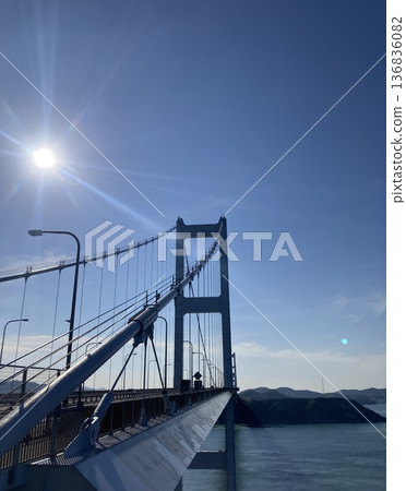 View of the sky, sea and islands from the Shimanami Kaido View of the sky, sea and islands from the Shimanami Kaido 136836082