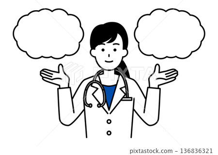 A female doctor offers two options 136836321