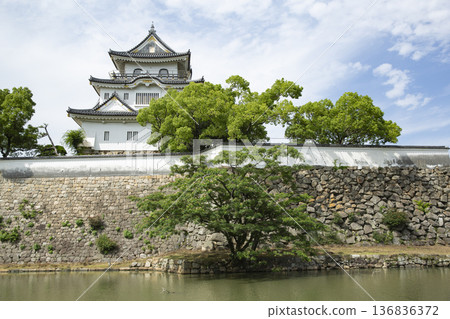 Kishiwada Castle's castle tower and stone walls Kishiwada Castle's castle tower and stone walls 136836372
