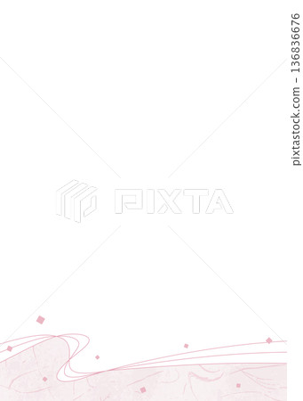 Curved design frame, Japanese paper style, confetti, Japanese style, portrait orientation Curved design frame, Japanese paper style, confetti, Japanese style, portrait orientation 136836676