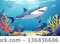 一條悠閒遊動的鯊魚 136836686