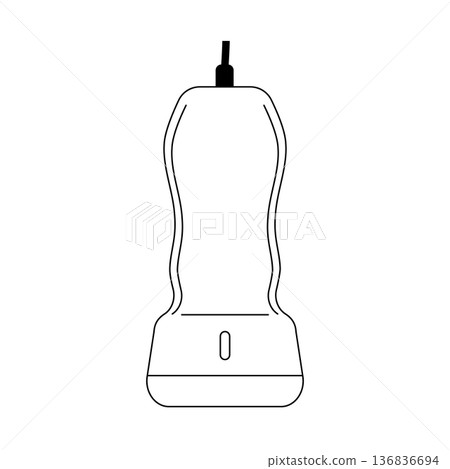 Line drawing illustration of a barcode reader and scanner Line drawing illustration of a barcode reader and scanner 136836694