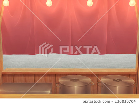 Mobile food stall (indoor) background illustration 02 Mobile food stall (indoor) background illustration 02 136836704
