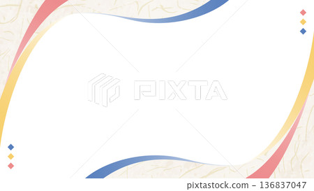 弧形設計邊框，日式風格，日式紙張風格，背景，16:9 尺寸 136837047
