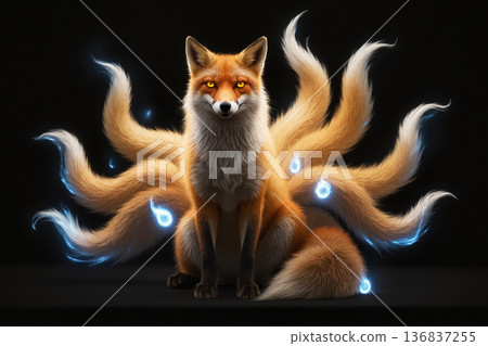 Image of the nine-tailed fox - AI-generated image 136837255