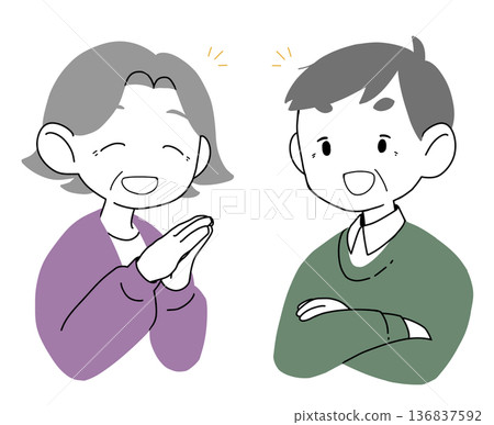 A smiling senior couple A smiling senior couple 136837592
