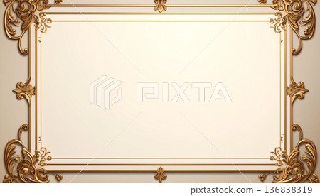 古典風格的金色邊框 136838319
