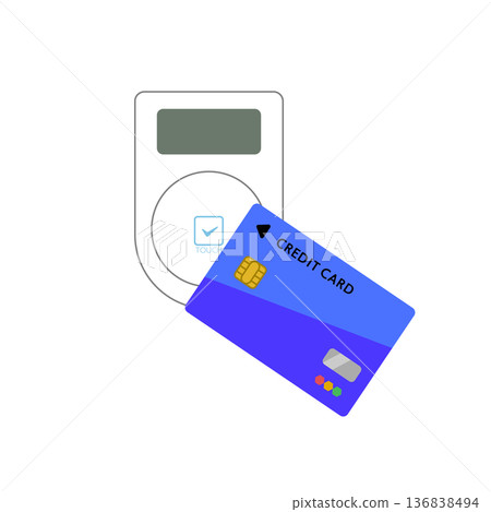 非接觸式支付信用卡和終端的線條和輪廓圖 非接觸式支付信用卡和終端的線條和輪廓圖 136838494