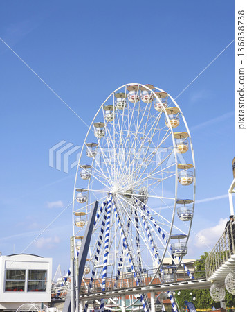 Giant Ferris Wheel Over Sunny Pier Giant Ferris Wheel Over Sunny Pier 136838738