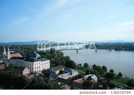 Hungary - View of the Danube from Esztergom Basilica Hungary - View of the Danube from Esztergom Basilica 136838794