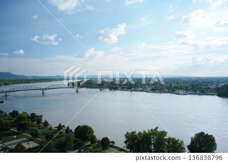 Hungary - View of the Danube from Esztergom Basilica Hungary - View of the Danube from Esztergom Basilica 136838796